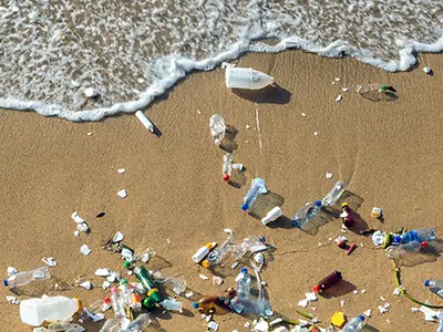 Plastic on the beach