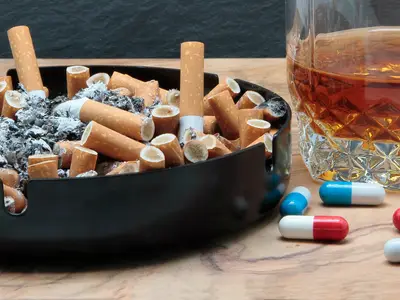 Pills, alcohol and cigarettes