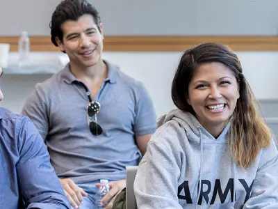 Soldiers engage in psychotherapy counseling