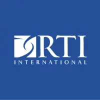 White RTI International logo on blue background