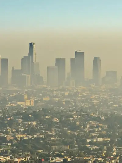 City of Los Angeles skyline in a haze of smog