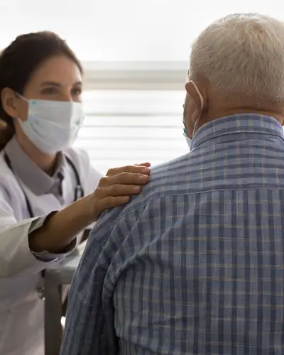 Elderly patient receives care