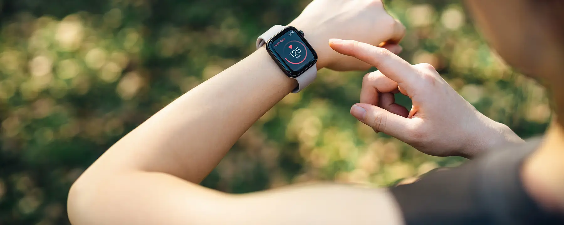 Person looking at smart watch