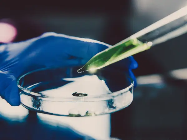 Image of pipette and petri dish.