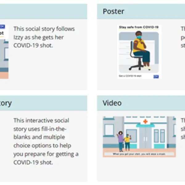 Graphic explains COVID-19 precautions in easy-to-read language
