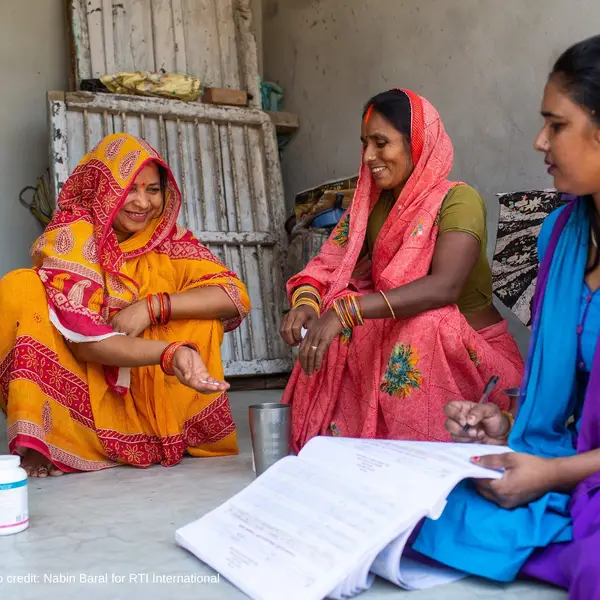 Women in Nepal gather to work on eliminating neglected tropical diseases.
