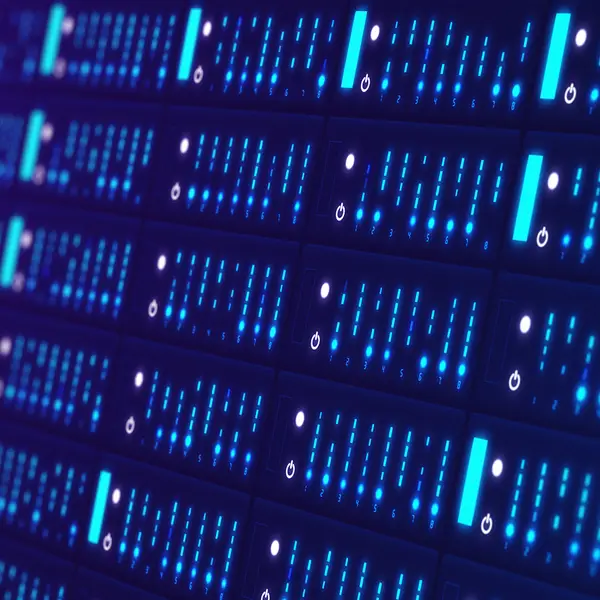 Lights and symbols representing a data server.