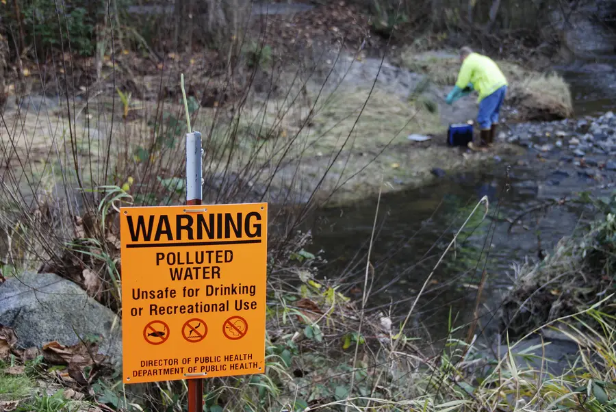 Polluted water