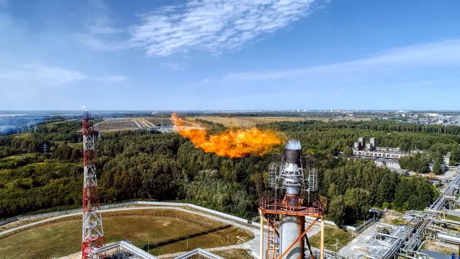 Fire coming out of an industrial chimney 