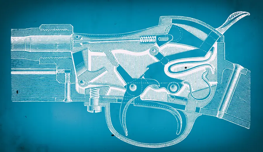 Image of a blueprint schematic of part of a gun