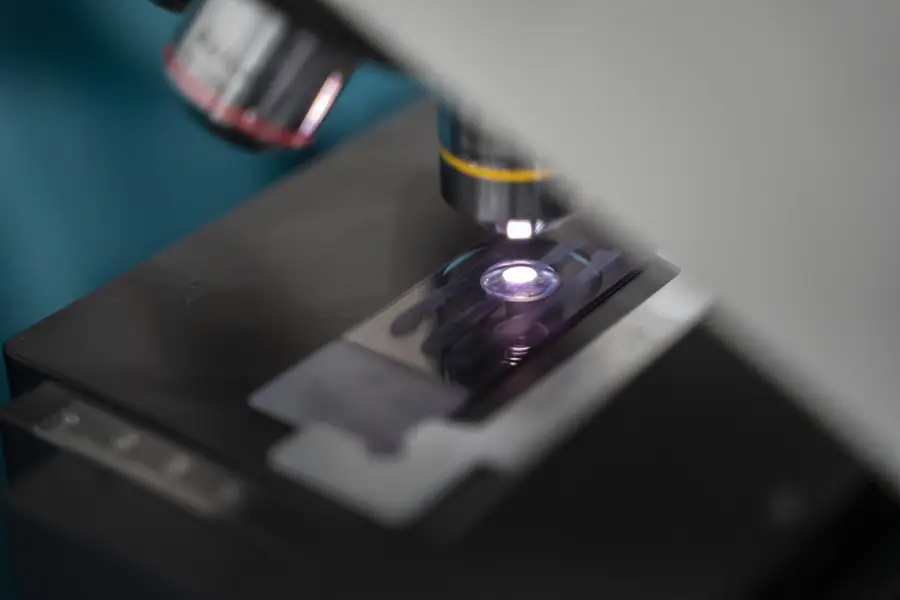 Microscope with NTD sample