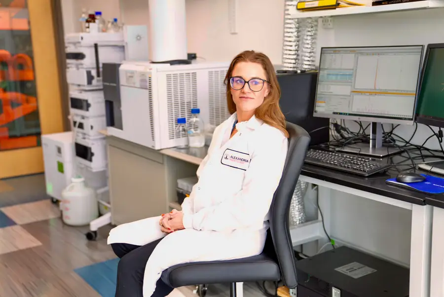 Samantha Blake sitting in lab space