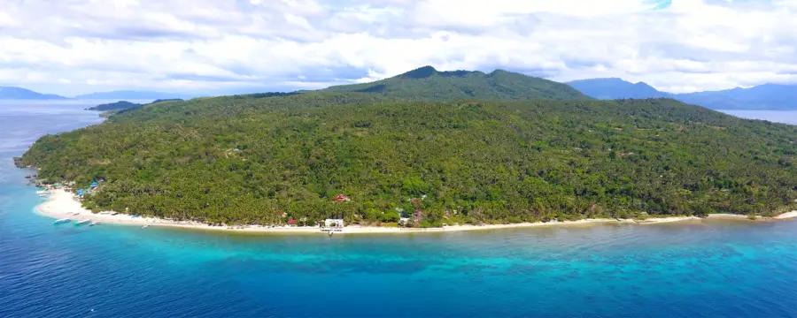 Aerial view of Isla Verde in the Philippines.