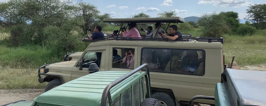 Thai and Tanzanian journalists visit the Burunge Wildlife Management Area in Tanzania.
