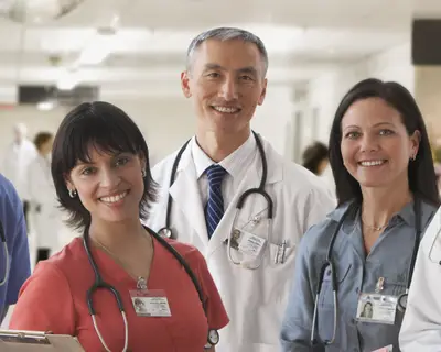 team of health care providers in a hospital