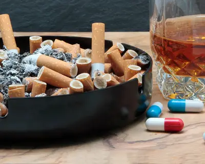 Pills, alcohol and cigarettes