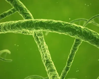 Enlarged view of DNA strands