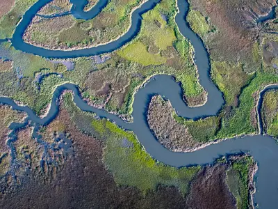 Winding waterway