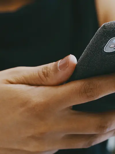 Woman looking at smart phone