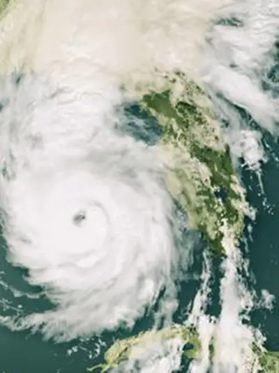 Satellite view of Hurricane Helene over the coast of Florida