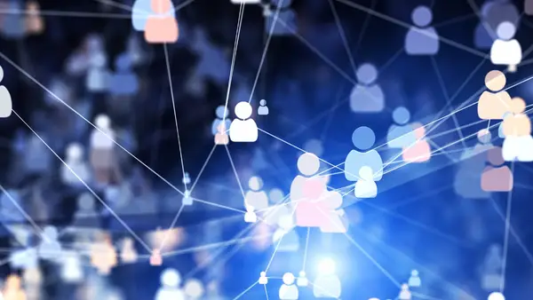 web of connecting people icons