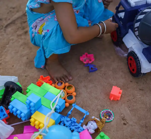 Child playing with toys