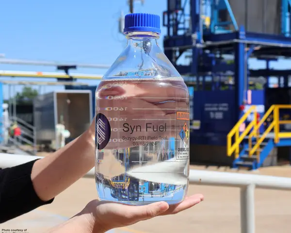 Photo of Syn Fuel produced by RTI and Syzygy