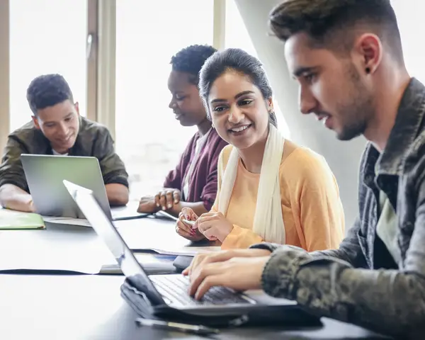 Students on laptops
