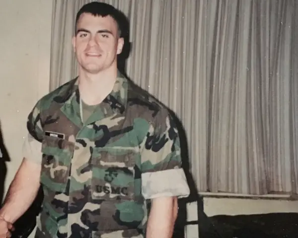 Marine in combat uniform