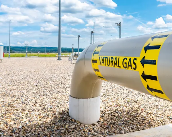 A closeup of a natural gas pipe.