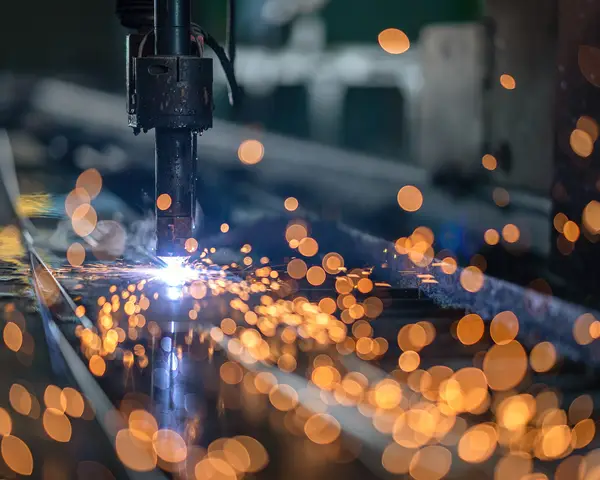 Image of a computer numerical control for cutting and weld steel structure at industrial manufacturer.