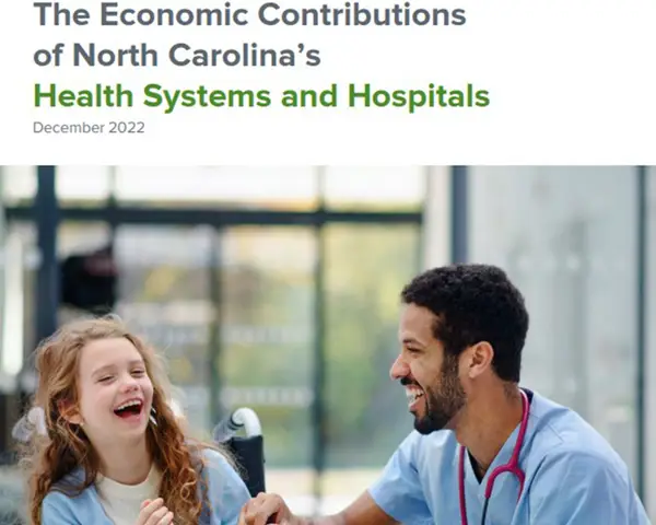 Cover image from a report, The Economic Contributions of North Carolina’s Health Systems and Hospitals.