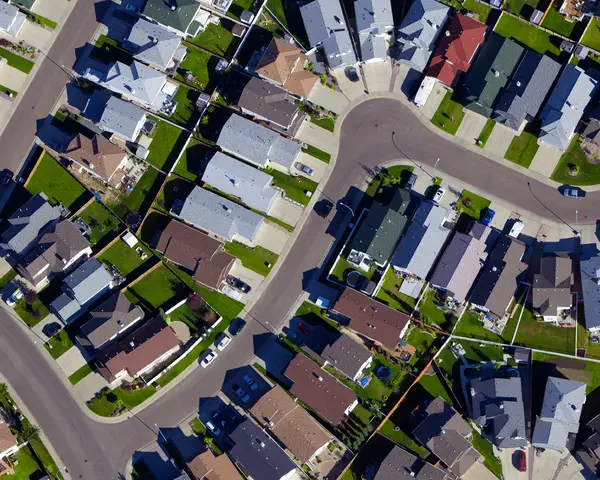Aerial photograph of neighborhood