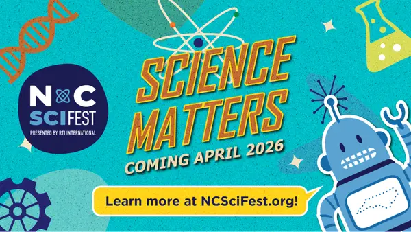 blue graphic that reads "science matters coming April 2026"