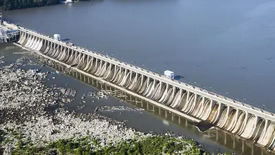 Aerial view of dam